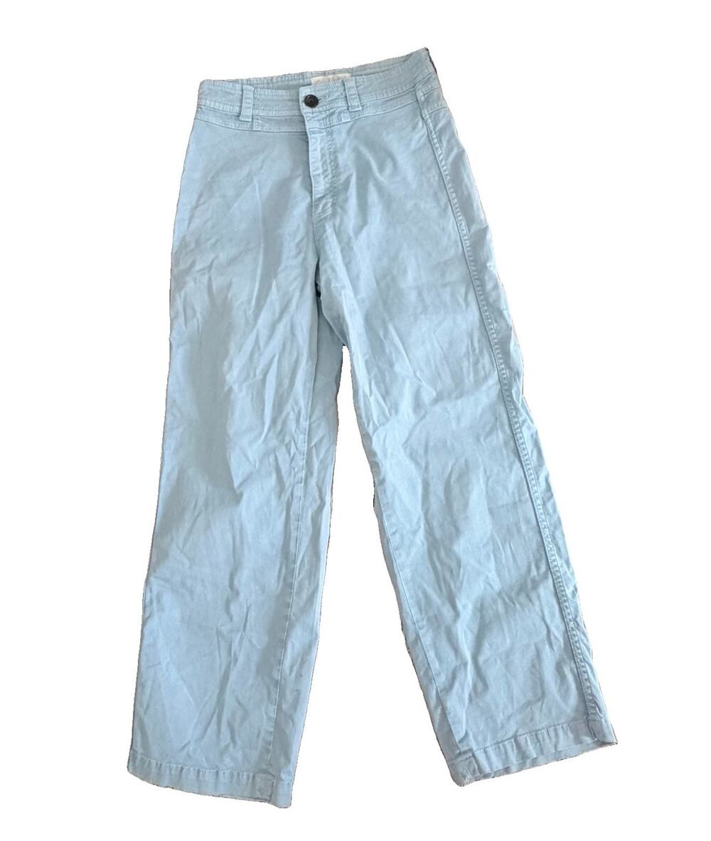 We The Free People Blue Wide Leg Jeans Yoke Seam 28